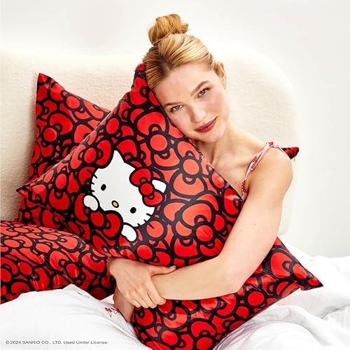 Vista 169 de Kitsch x Elf - Funda de almohada de satén con cremallera de tamaño queen/estándar, para el cabello y la piel, funda más suave que la seda, lavable a