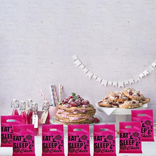 Miniatura 5 de PIBIPAID 50 bolsas de plástico para regalos de fiesta de animadoras, suministros de fiesta de animadoras, bolsas de fiesta para equipo de animadoras