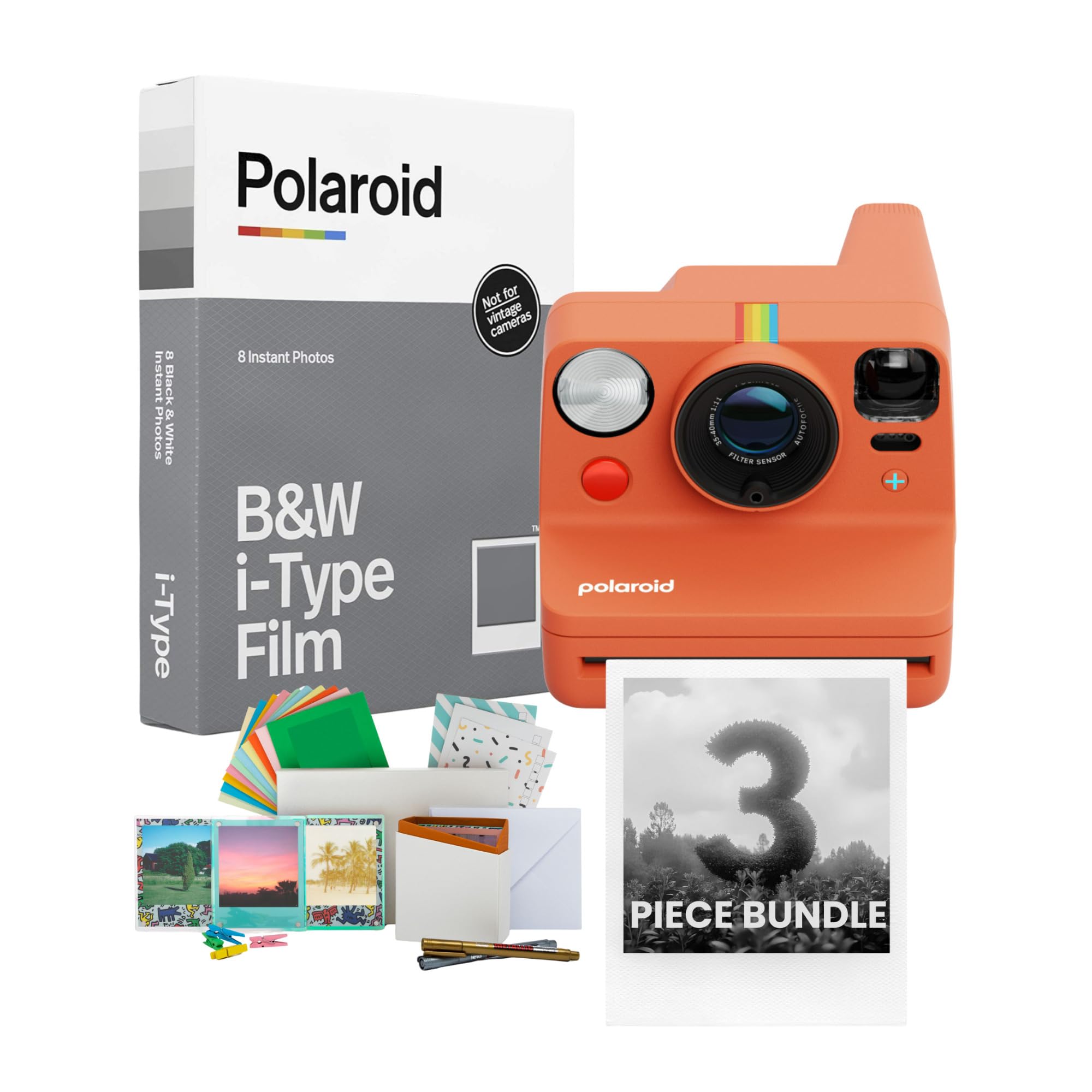 Polaroid Now Plus Generation 3 Coral Instant Camera Bundle with Black and White Film and Film Kit (3 items)-image-47