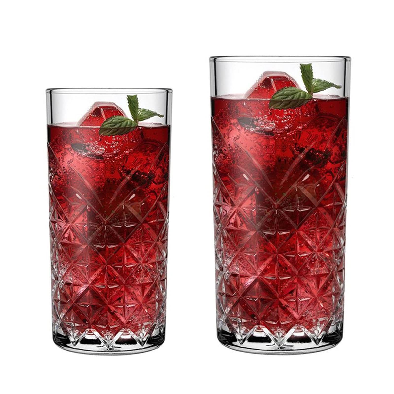Glas-Kaffeetassen, 2 Stück, hohe Trinkgläser, Haushalt, Küche, Glaswaren-Set, Barzubehör, Becher für Wasser, Bier, Saft und Cocktail, Glas-Kaffeetassen (Farbe: klein, 300 ml, 2 Stück)
