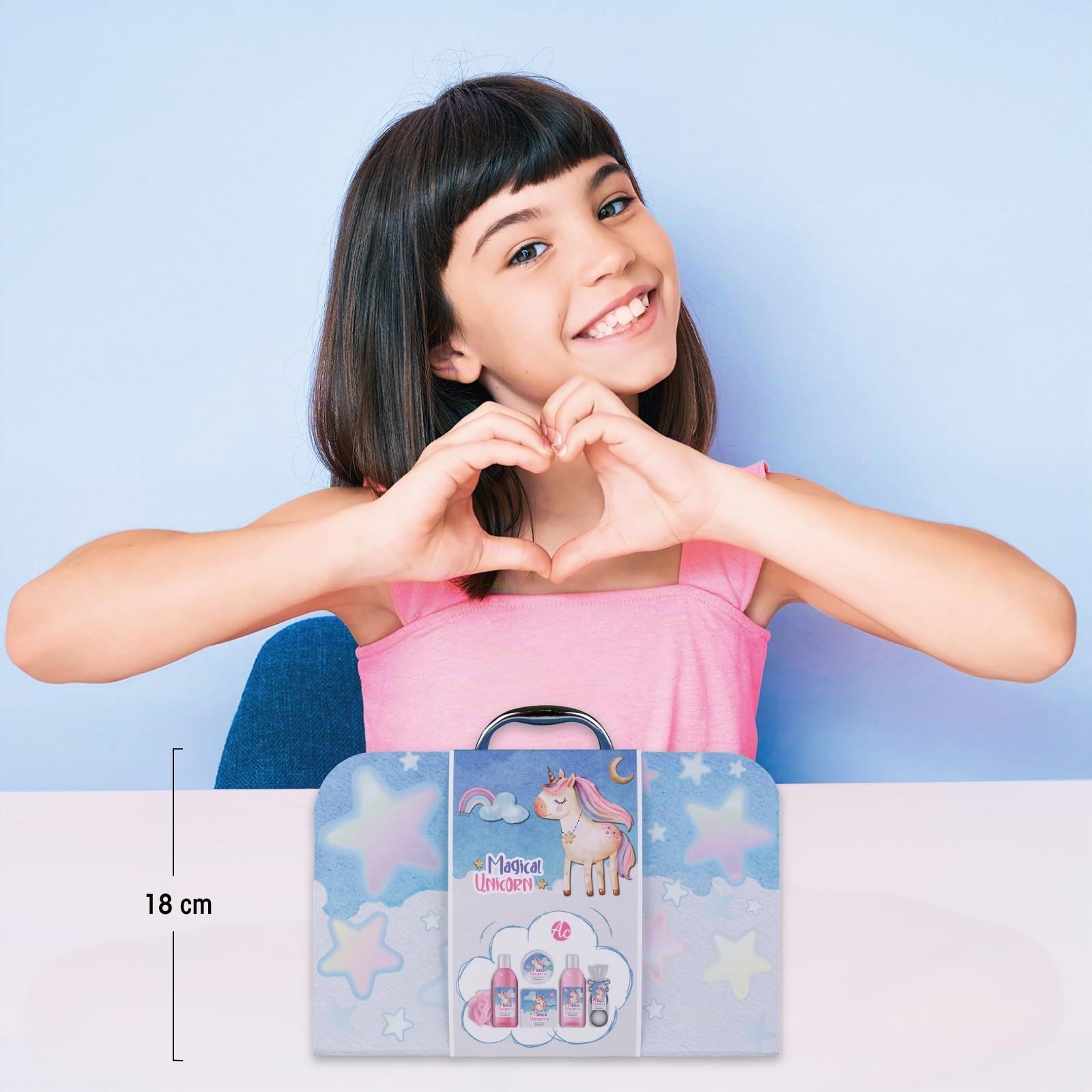 Accentra – Set regalo Magic Unicor per ragazze e donne – Set doccia 6 pezzi con bagno di schiuma, bomba da bagno, gel doccia, lozione per il corpo e altro ancora – Set per la cura con fragola e