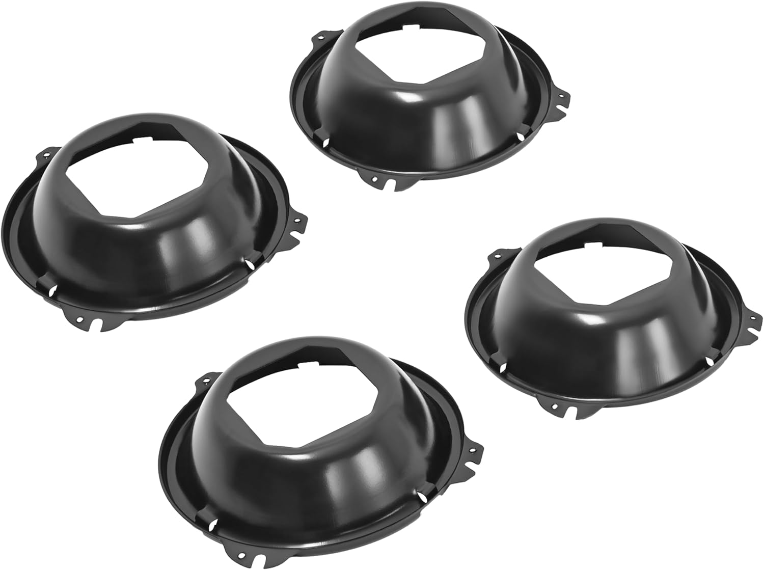 HECASA 4 PCS Headlight Buckets Compatible with 1964-1972 Chevrolet Chevy Chevelle/El Camino/Impala 1966-1970 Pontiac GTO/LeMans/Tempest Headlamp Molding Steel Electrophoresis Black