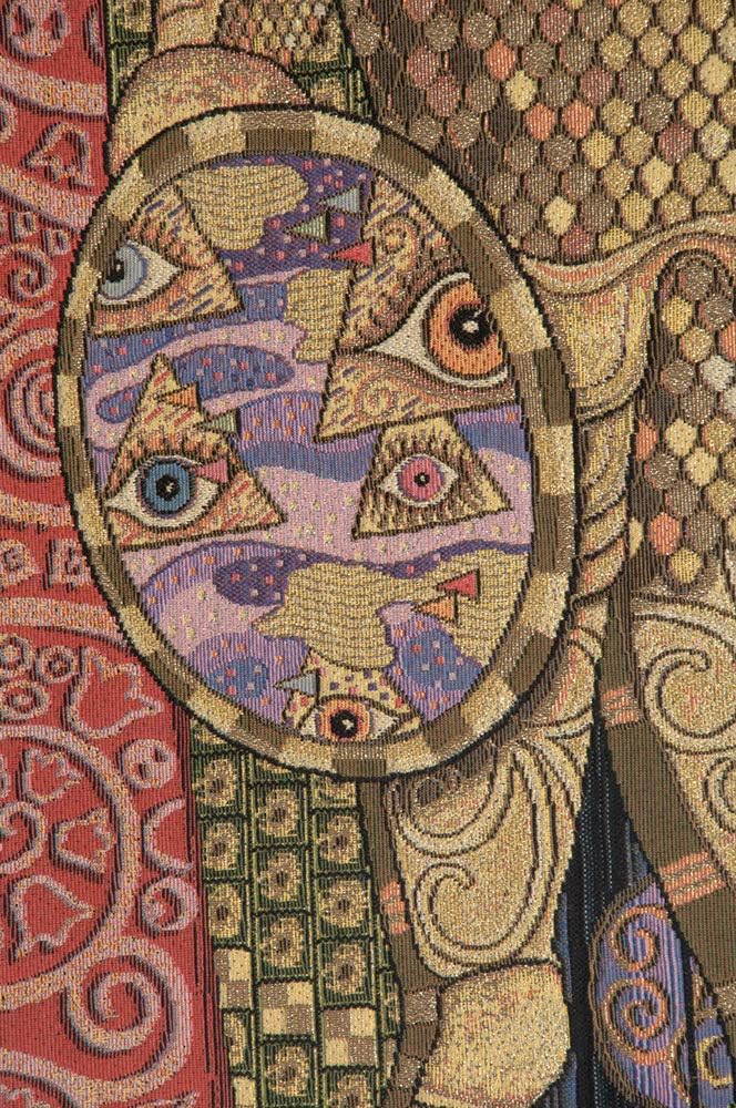 Charlotte Home Furnishings Inc. Armored Knight Italian Tapestry Wall Hanging 38 X 26 Inch Viscose Cotton And Polyester Blend Wall Art Woven In Italy Perfect For Wall Decor By Gustav Klimt