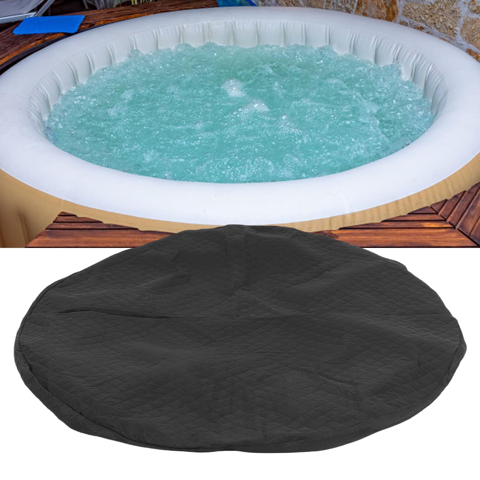 Copertura Gonfiabile Isolata per Vasca Idromassaggio, Copertura Termica per Vasca Idromassaggio Rotonda a Totale da 81,9 Pollici, Coperture Spa Gonfiabili per HotTubs all'Aperto per