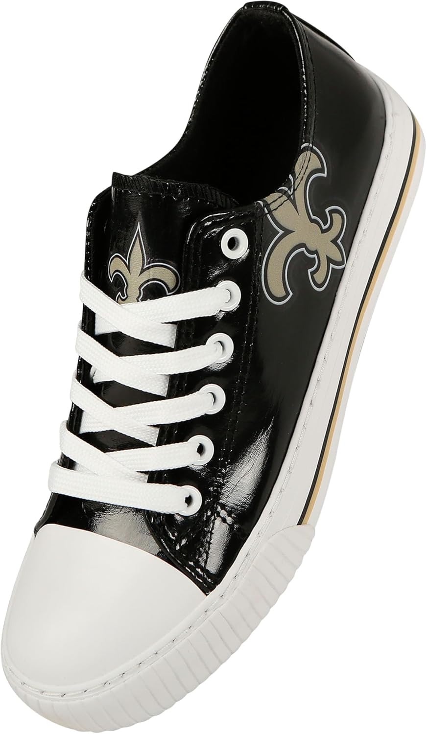 FOCO NFL Womens NFL Team Logo Metallic Ladies Fashion Low Top Canvas Sneakers Shoes