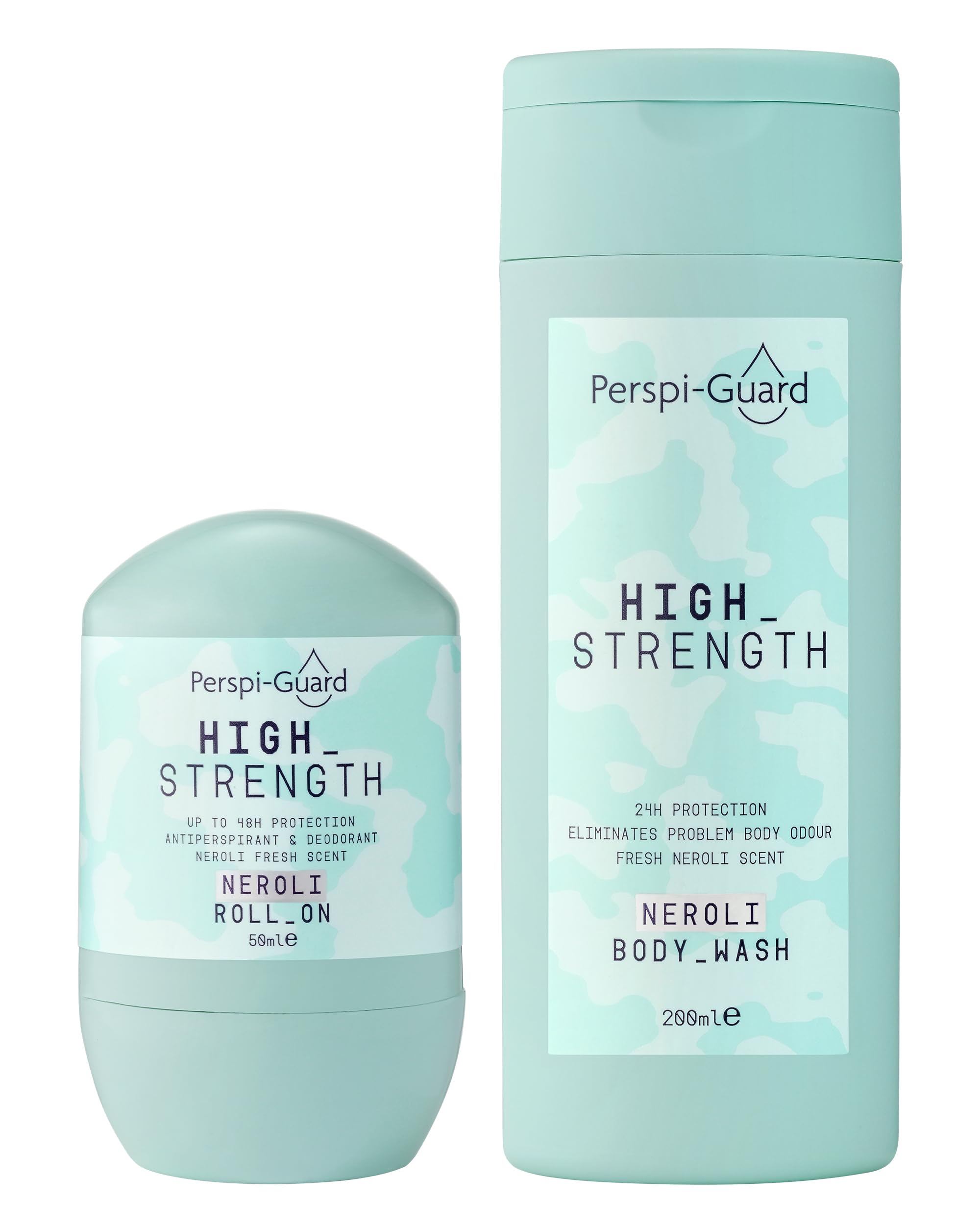 Perspi-Guard Antibacterial Body Wash & 48 Hr Strong Antiperspirant Duo w/Neroli - Unisex Odour Control Antibacterial Shower Gel w/Triclosan & Anti Sweat Deodorant for Excessive Sweating - 2-Pack