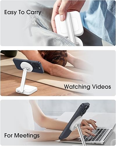 Miniatura 6 de Estación de carga inalámbrica para cargador Magsafe, cargador inalámbrico portátil para iPhone 16 15 14 13 12 Pro MaxAirPods Pro 4 3 2, soporte de