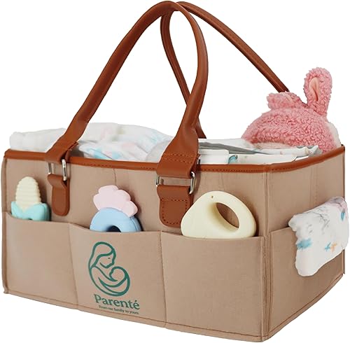 Organizador de pañales organizador portátil de bebé para cosas de bebé, artículos esenciales para recién nacidos, organizador con asa, regalos