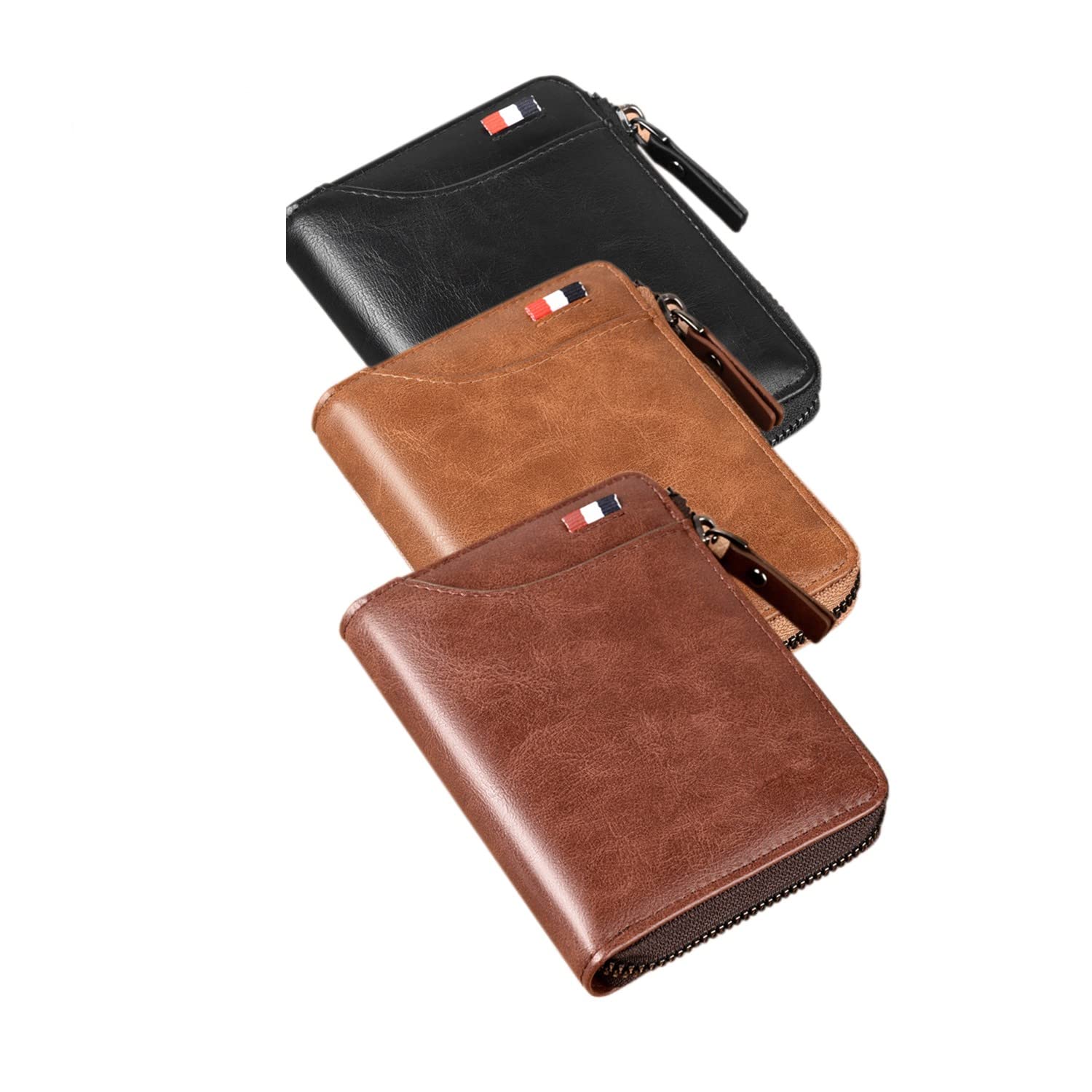 Multi-Functional RFID Blocking Waterproof Durable PU Leather Wallet - 2023 New Large Capacity Zipper Tactical Wallets, Waterproof Soft Slim Leather