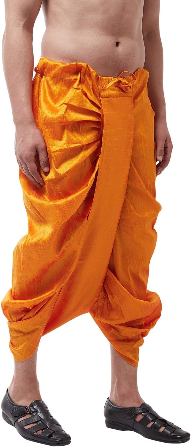 One size Sojanya (Since 1958 Men'S Silk Blend Stitched Dhoti