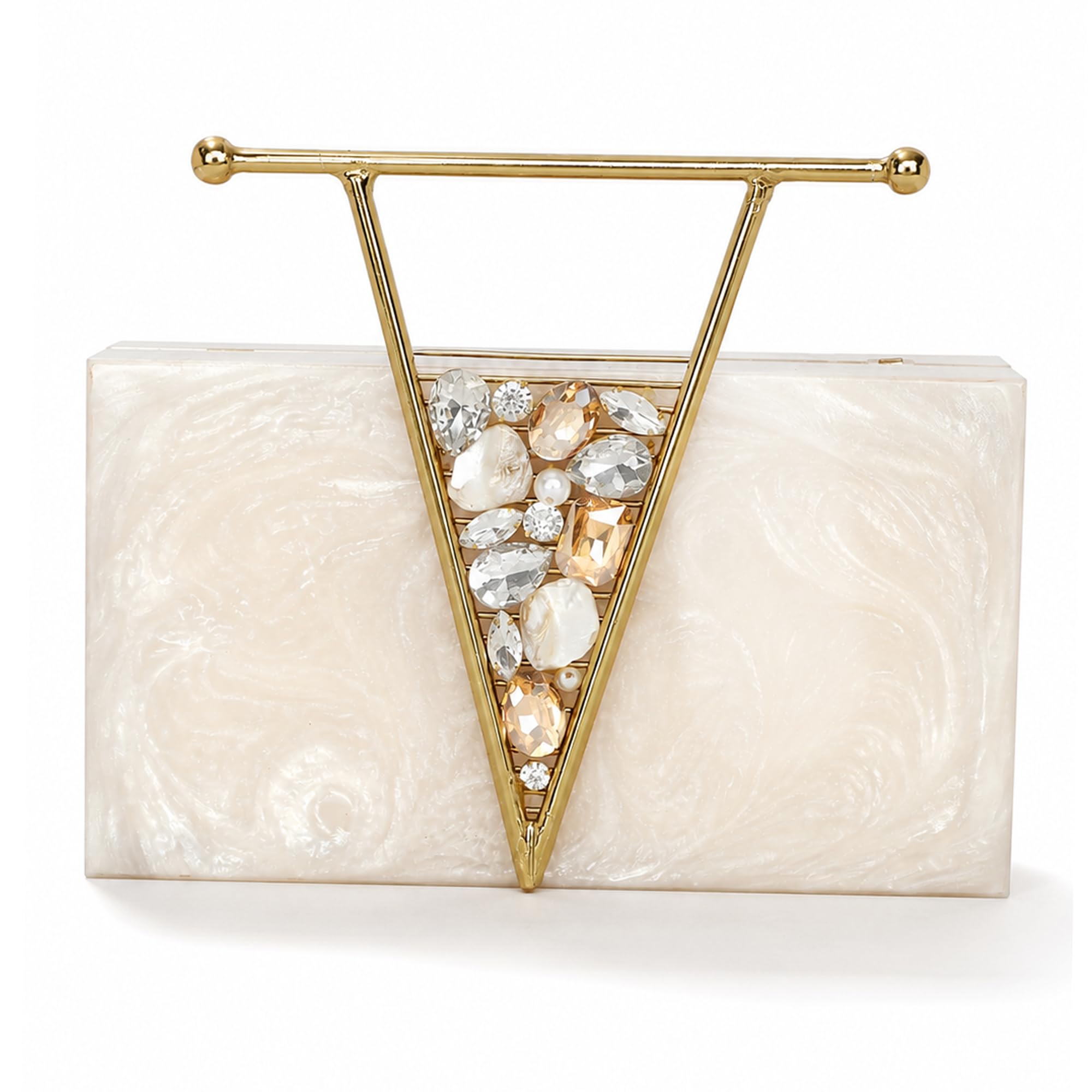tz handicraft resin clutch brass with handle metal floral resin clutch designer clutch luxury bags handmade clutch-picture-36