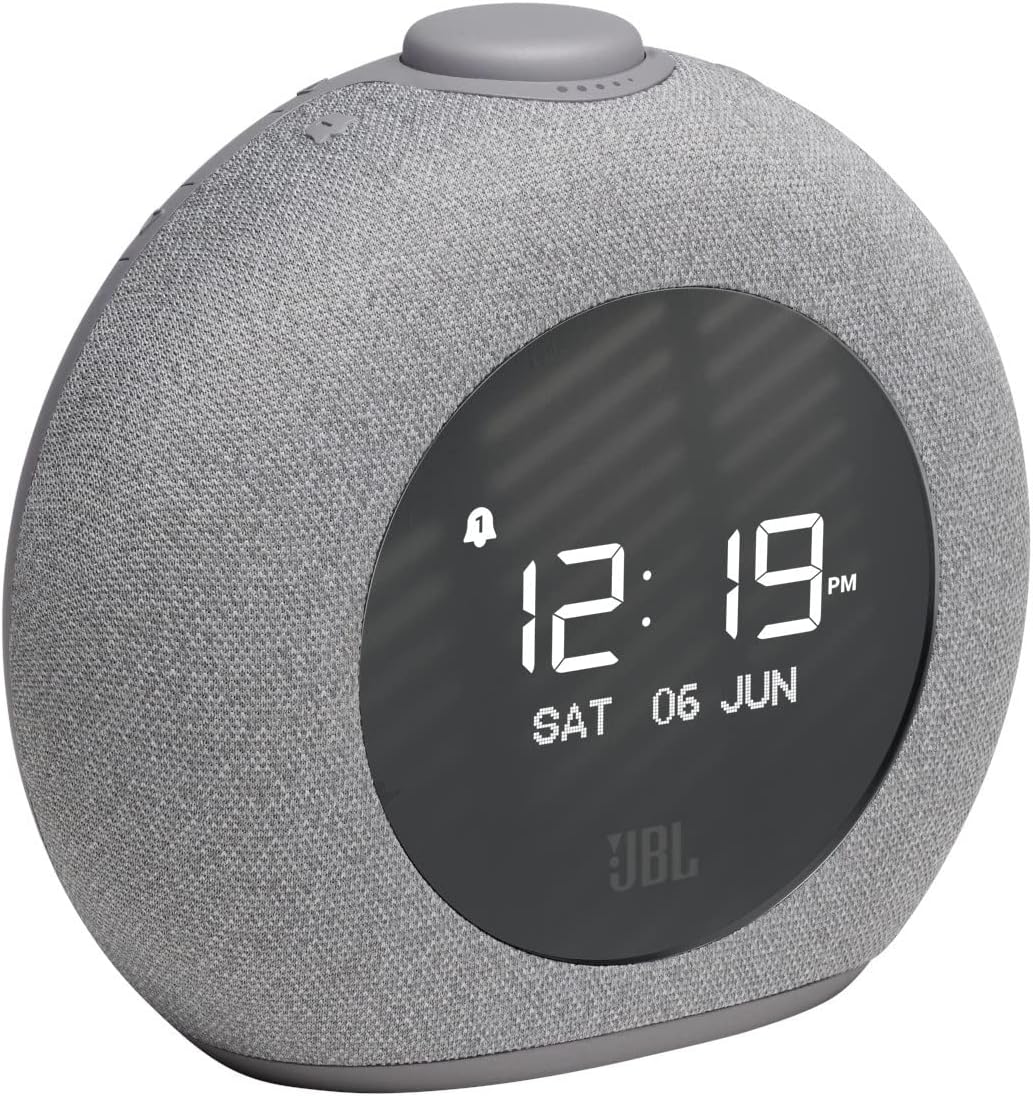 JBL Horizon 2 Alarm Clock Radio with Bluetooth Speaker, DAB and FM Radio and 2 USB Ports for Charging Devices, Grey