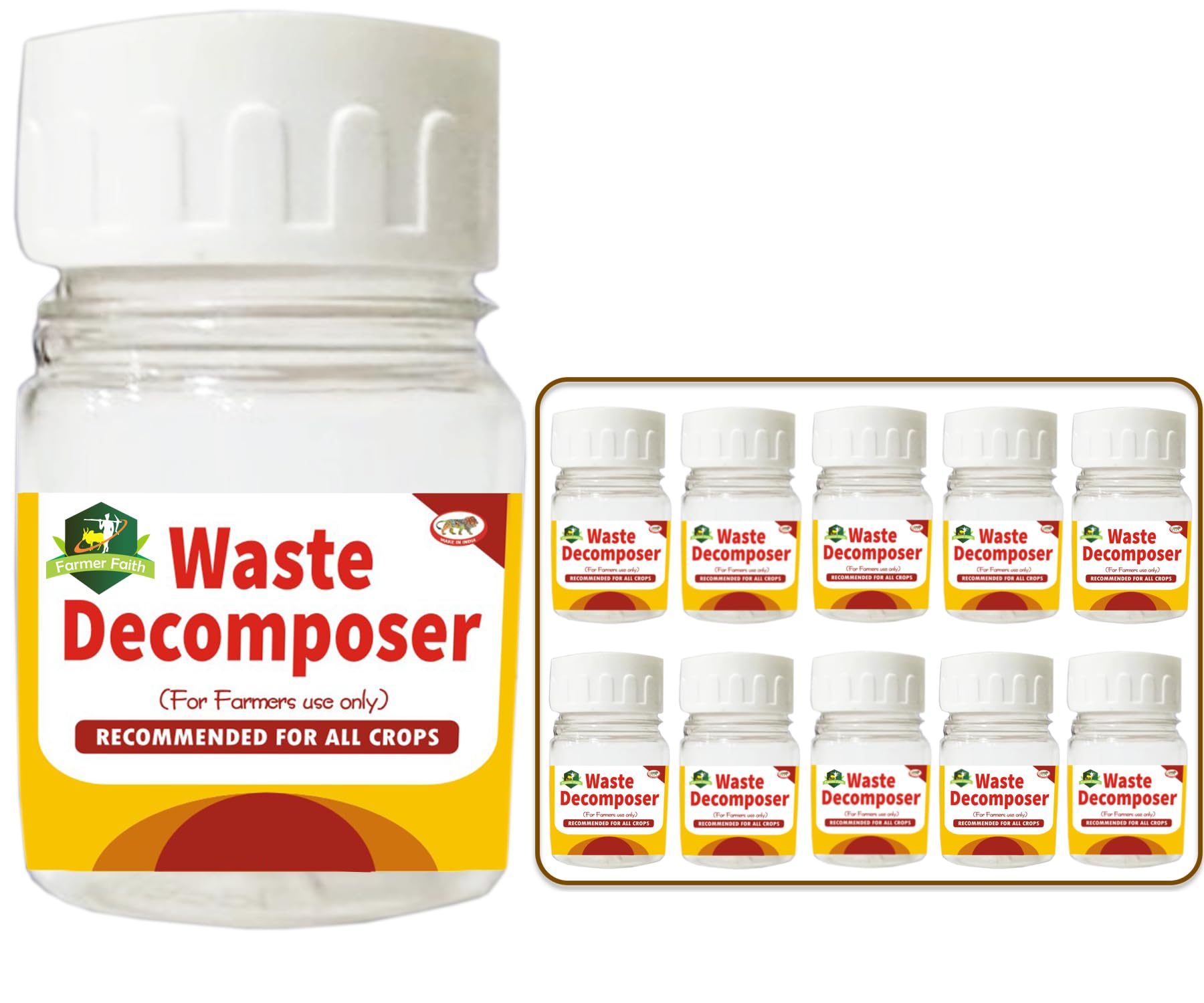 Waste Decomposer (Pack of 10) Organic NCOF WDC Decomposer for Kitchen Compost Maker & Potting Mixture