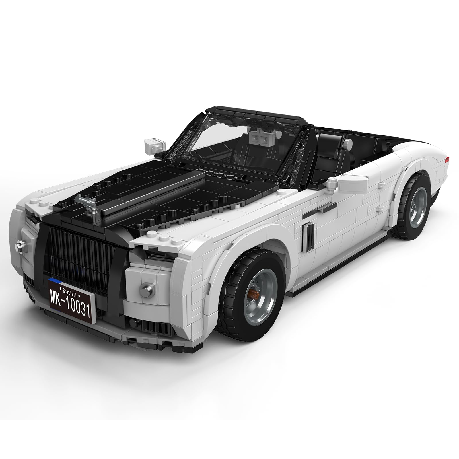 Mould King 10031 Retro Car Building Blocks Kit, 1:16 Scale Vintage Car Construction Model, Adult Collectible Set to Build, Home Decor and Gift Toy (1603 Pcs)