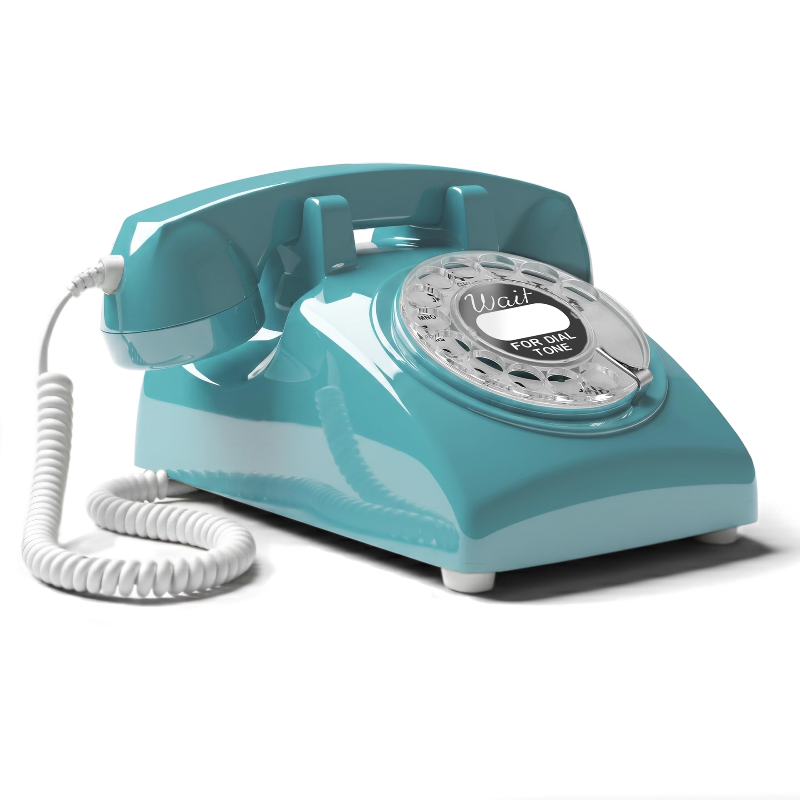 Opis 60s Cable: Rotary Phone/Vintage Phone/Retro Phone/Old Phone/Landline Phone Retro/Vintage Telephone/Rotary Analog Phone/Old School Phone/Azure Rotary Phone Vintage-image-11