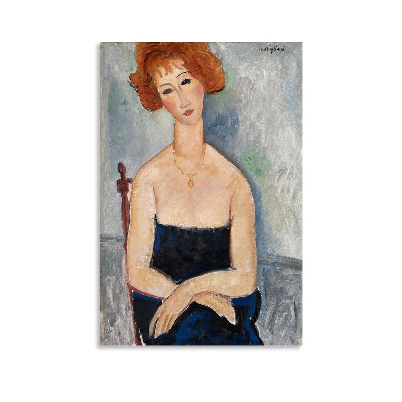 Amazon｜「ペンダントをつけた赤毛の女 1918」Amedeo Modigliani