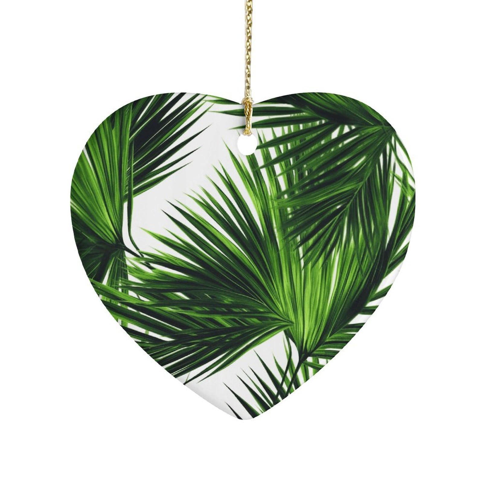 Fekiloot Style Palm Tree Green Leaves Ceramic Ornament Home Decor Keepsake