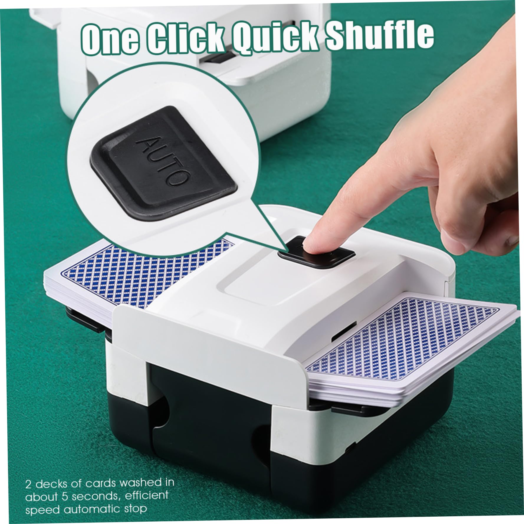 Viitech Mélangeur De Cartes Électronique – 4 Jeux De Cartes – Fonctionne Sur Piles AA – Pratique Et Rapide – Poker/Rami