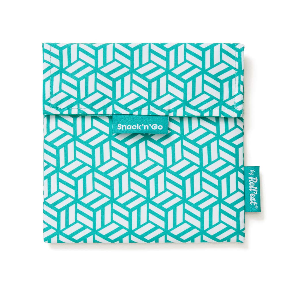 Roll'eat Green Color ® |Reusable Snack Bag | Kids Snacks Container | Eco Friendly Food Bag | Reusable Bag For Snack Storage | Green Snack Holder - Snack'n'go Tiles Size 7