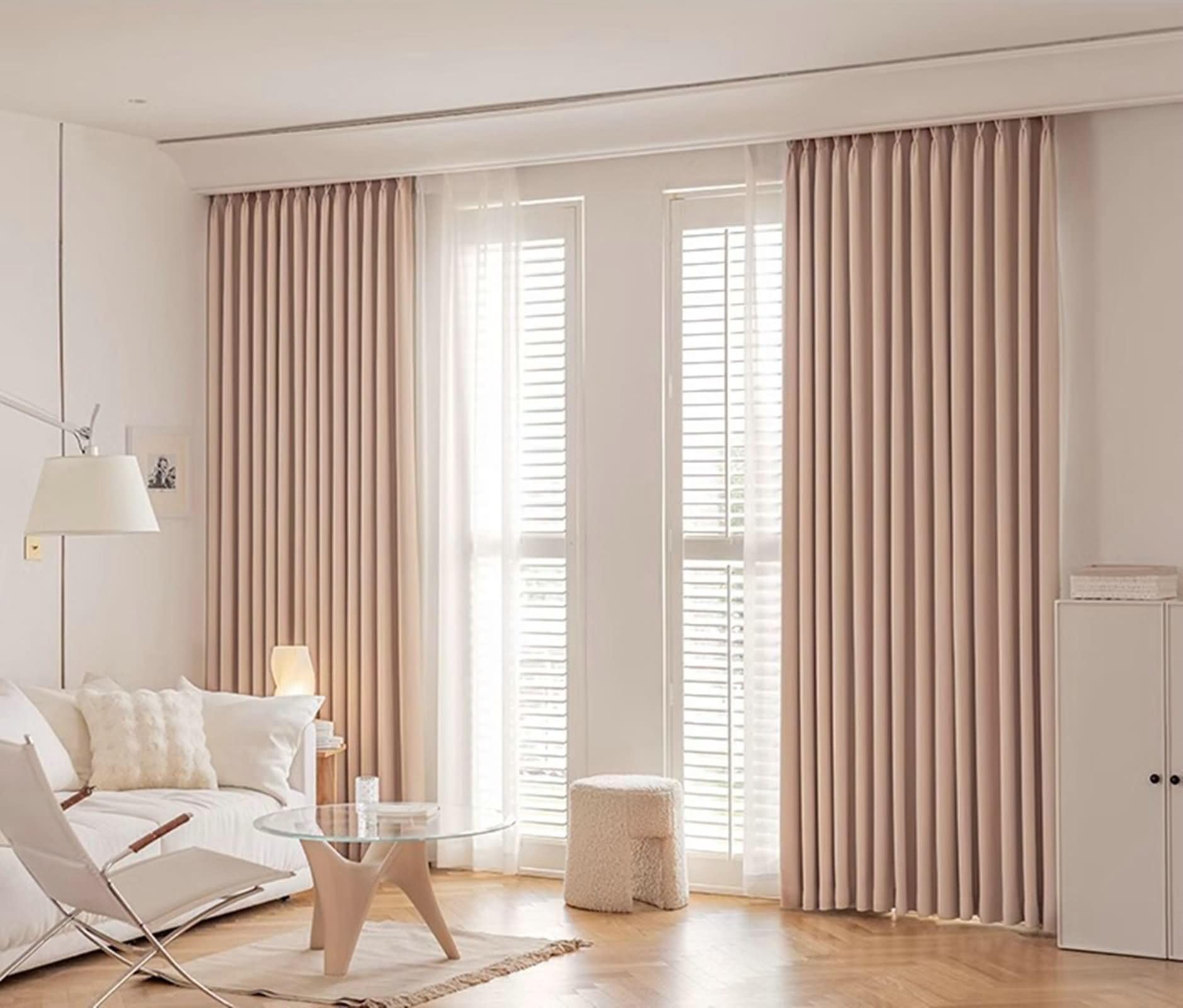 Homxi Blackout Drapes Set of 2,2 x 52W x 54H inch,Pink Curtains Solid Color Long Curtain Hooks