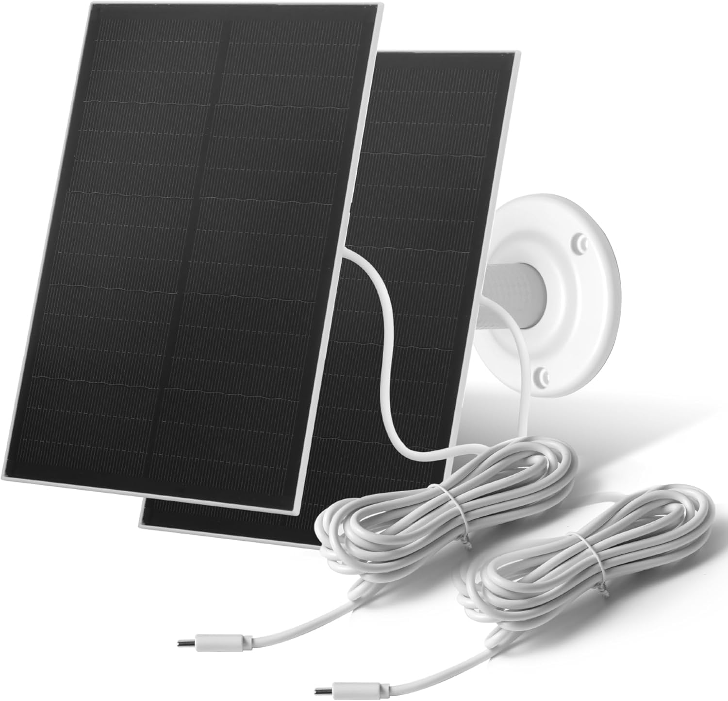 Nicesolar Panneau Solaire USB 8W pour Caméras de Sécurité, Panneau Solaire Étanche IP65 pour Extérieur avec Support Réglable, Compatible avec Caméras à Batterie Rechargeable (8W - Lot de 2)