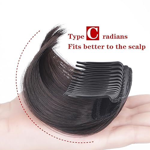 Miniatura 2 de mdgfge Toppers para el cabello para mujeres, pinzas sintéticas, extensión de cabello invisible con extensión de cabello adelgazante para mujeres y