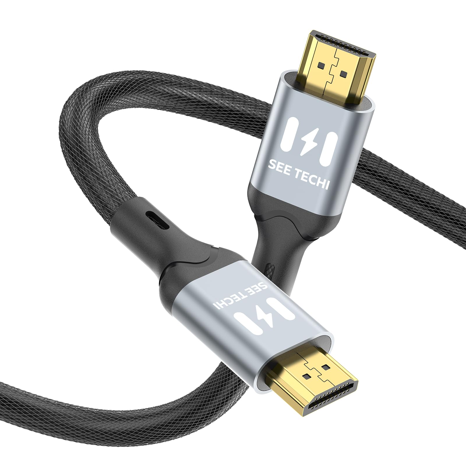 Câble HDMI 4K de 2 m, certifié ultra haut débit, câble tressé 4K @ 60 Hz, DTS:X, HDCP 2.2 et 2.3, HDR 10 compatible avec Roku TV/PS5/HDTV