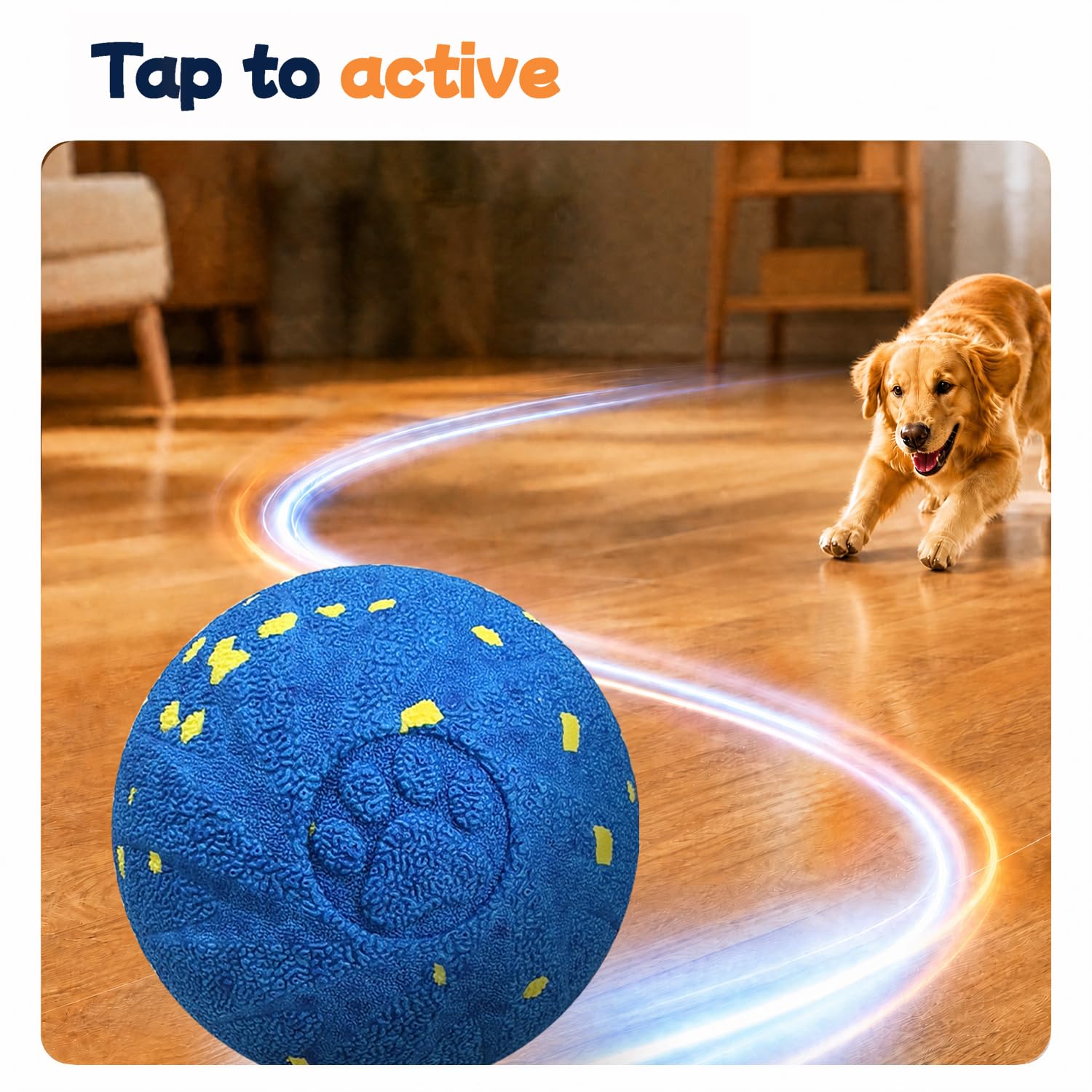 Pelota de juguete interactiva inteligente para perros, 3 modos de rebote automáticos, material duradero de E-TPU para masticar, recargable e impermeable IPX7, juguete de enriquecimiento para