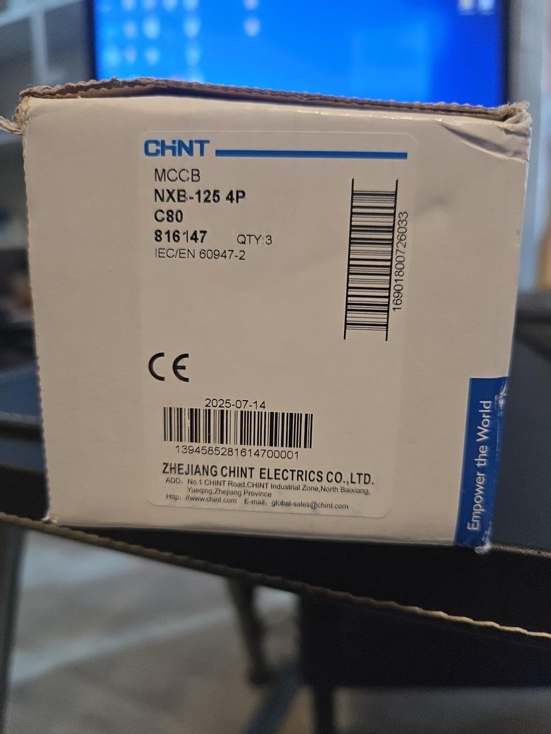 CHINT NXB-125 4P C80 – Interruptor automático magnetotérmico modular, 4 polos, 80 A – IEC/EN 60947-2