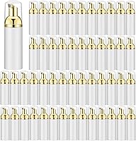 Vista 12 de Lil Ray 50 botellas de espuma negra con bomba dorada, dispensadores de espuma de viaje vacíos para jabón de manos, champú de pestañas (2 onzas)