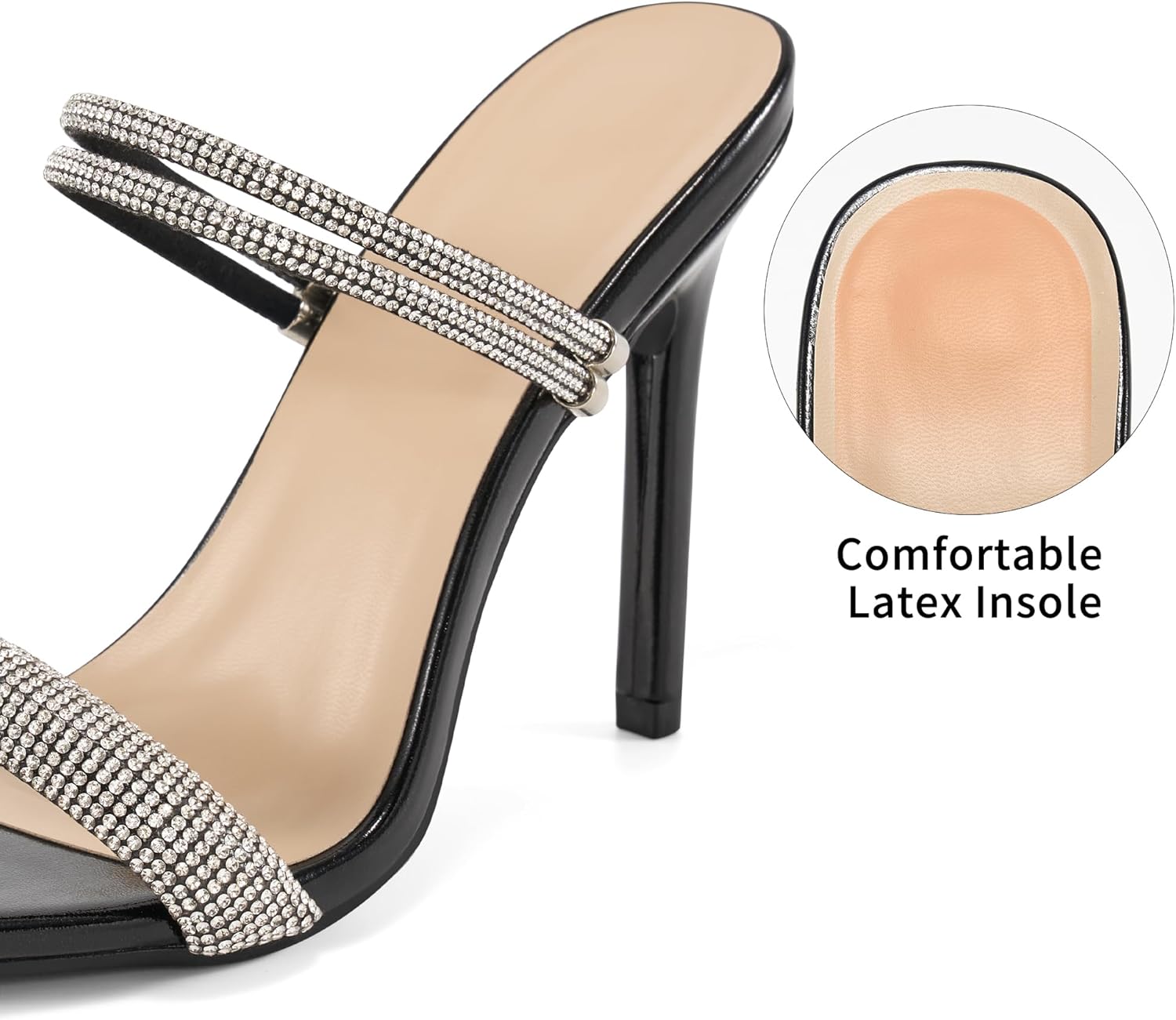 Comfortable Heels for Women Wedding: Fashion Womens Stiletto Heeled Sandals for Party Prom - Ladies Sparkle Heel Shoes - Image 3