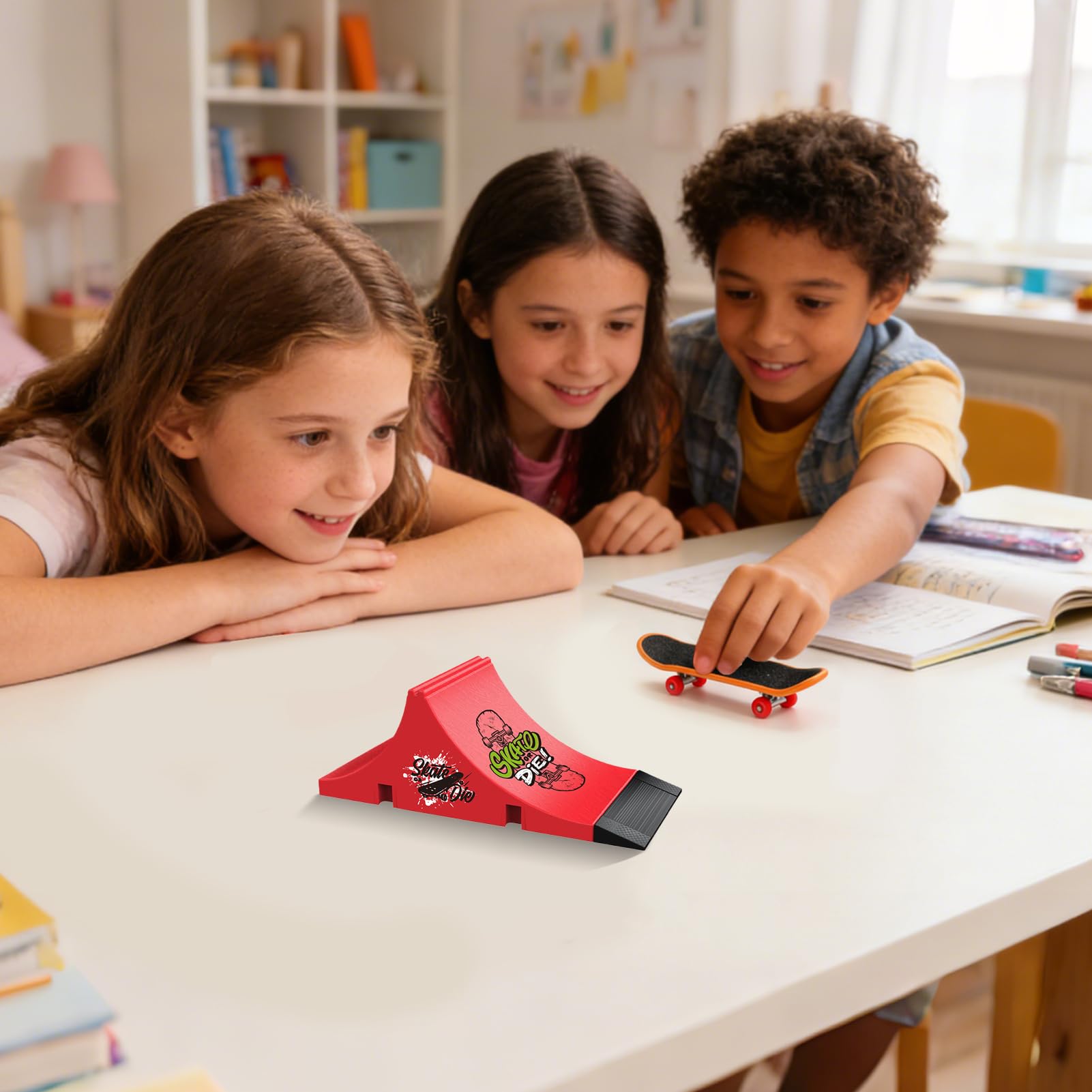 Finger Skateboard | with Fingerboard Small Toys - Finger Board Skate Training Ramp | for Kids Adults Indoor Outdoor Home Travel Classroom Party Competition — view 2