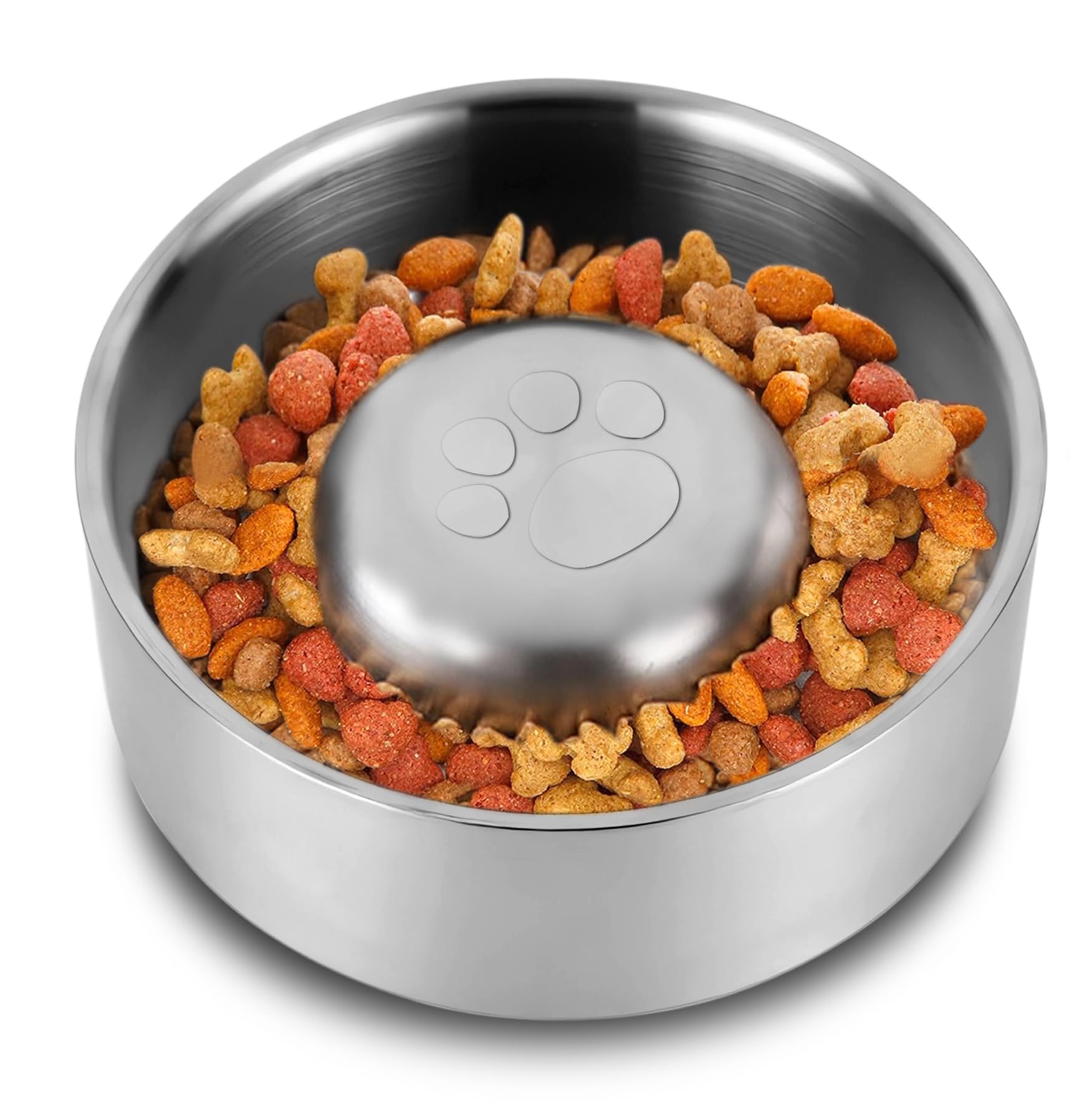 Comedero para Perro Acero Inoxidable,Comedero Lento para Perros,Comedero Perro Antivoracidad para Mascotas Medianas y Grandes, Antideslizante Plato Interactivo