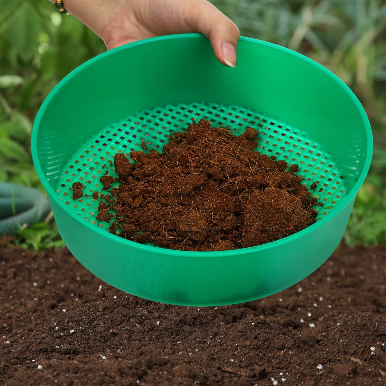 DOITOOL Lot De 2 Tamis De Jardin 20.50 X 20.50 X 6.00 Cm Maillage Léger en Plastique pour Filtrage De Compost Sol Et Débris Outil Pratique pour Balcon Jardin Parc
