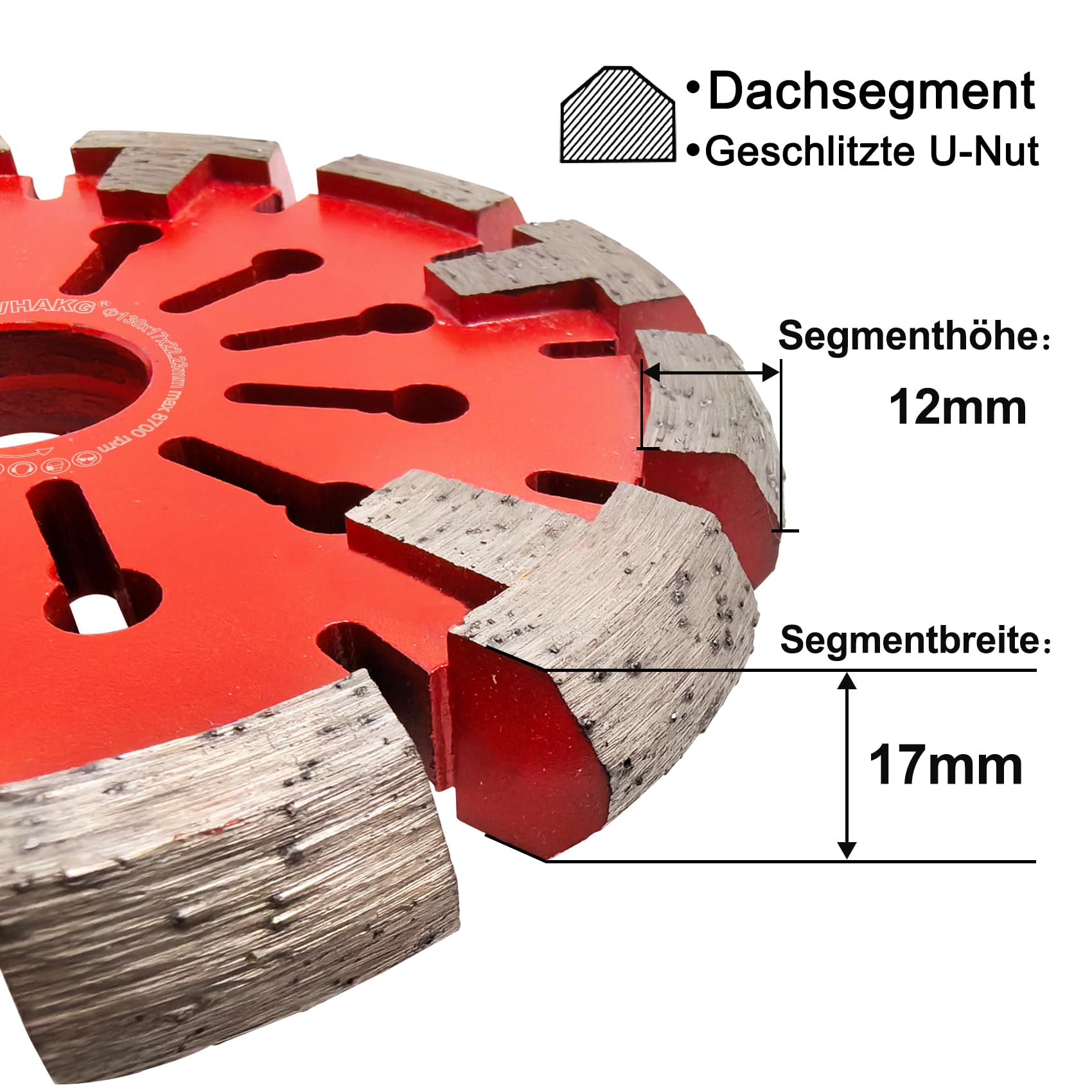 Diamentowa tarcza frezarska 130 mm, 17 mm, czyszczacz podłóg z ogrzewaniem podłogowym, bardzo twardy dla jastrzebi i betonu, usuwacz kwiatów, tarcza odśnieżająca