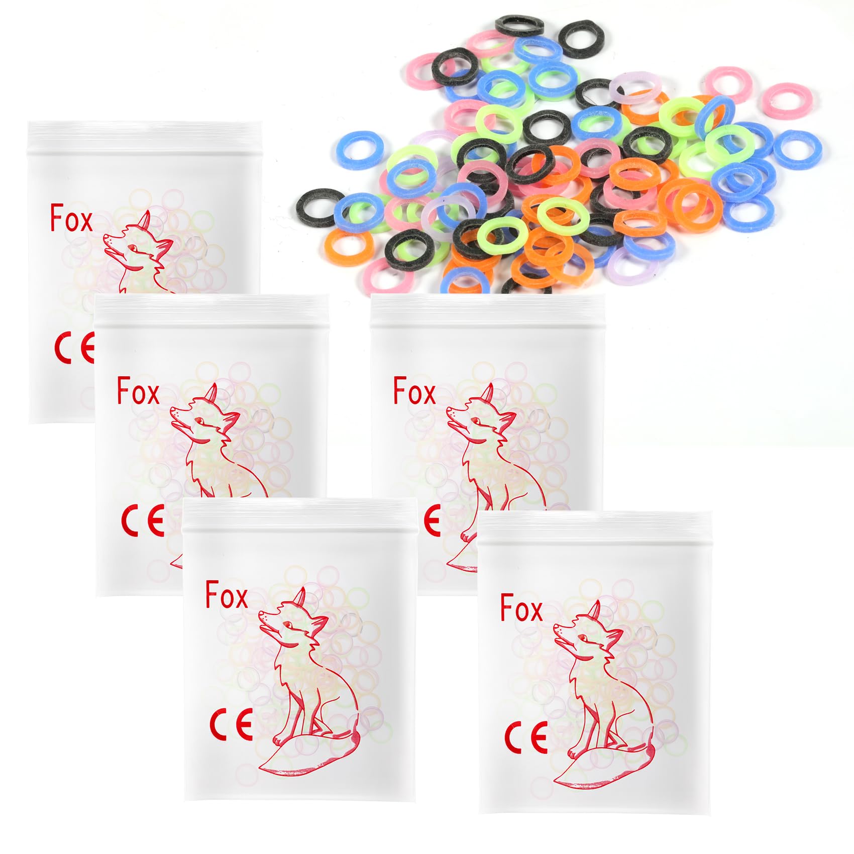Annhua Orthodontic Elastic Rubber Bands 500 PCS (3.5 Oz, 1/4"), Dental Rubber Traction Bands Teeth Gap Bands for Tooth Gaps, Dog Grooming, Braids and Dreadlocks - Neon Color