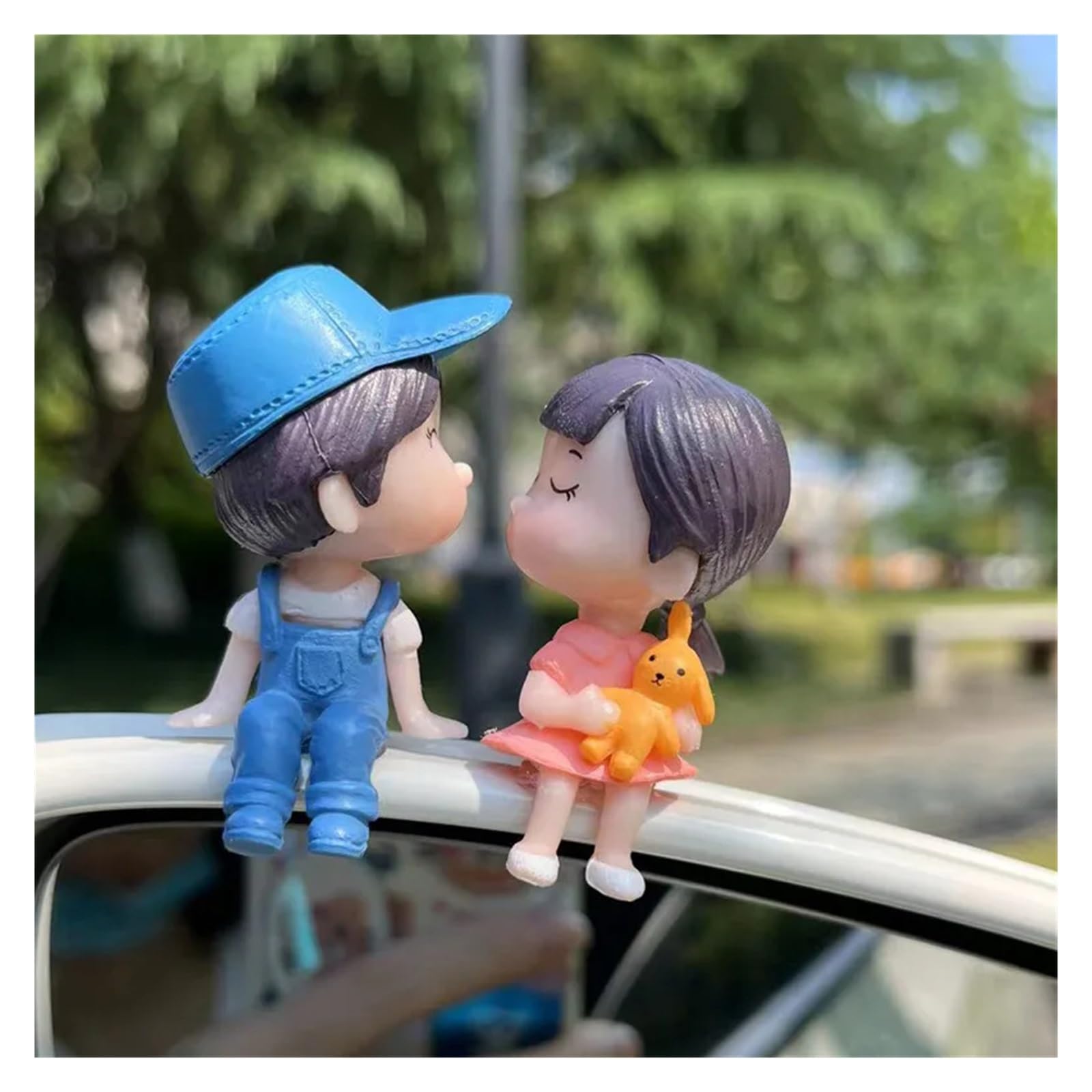 Lspbfkq Car Trim Interior Car Decoration Cute Cartoon Couples Action Figure Figurines Balloon Ornament Auto Interior Dashboard(Blue hat)