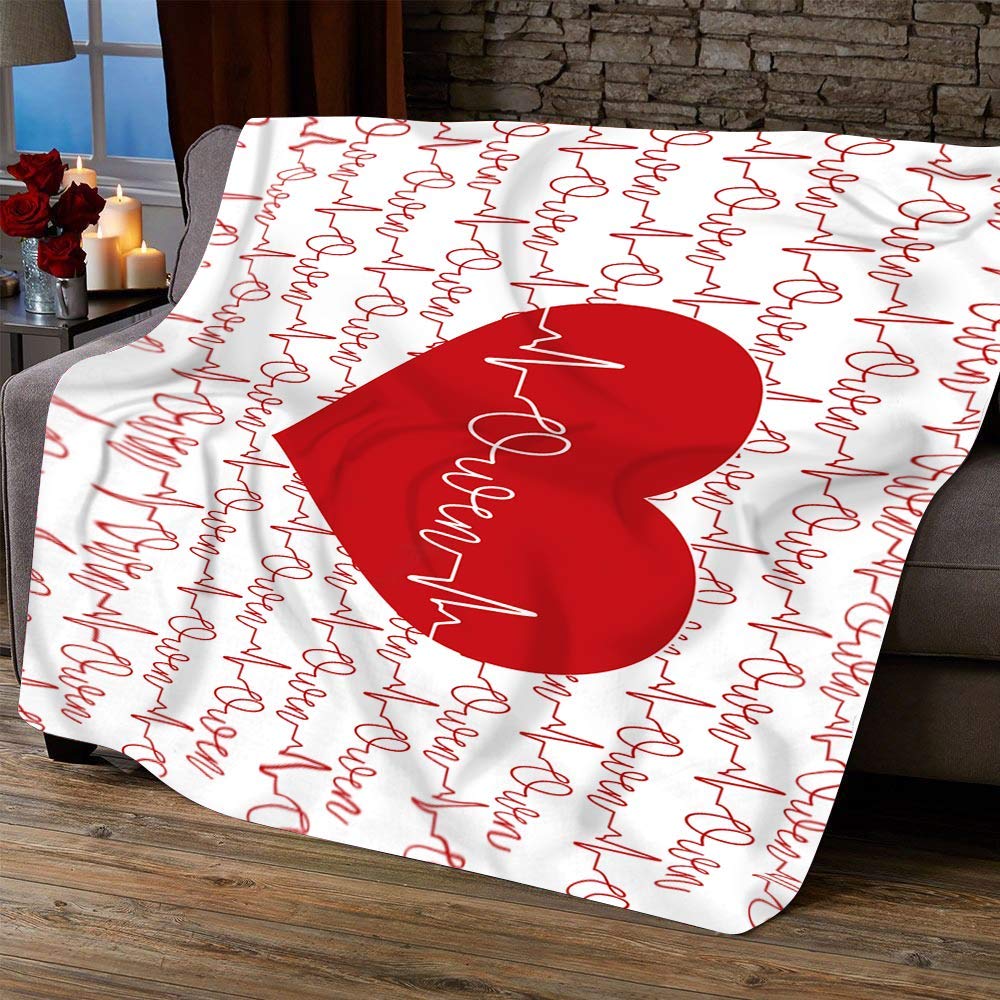 BOZOTAPersonalized Blanket- Personalized CHD Heart Warrior Blanket with Name- Custom Font and Color Options - Perfect CHD Baby Gift