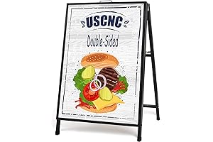 MUTU A Frame Sign, Heavy Duty Double-Sided Folding Sandwich Board for Outdoor Street Advertising Display