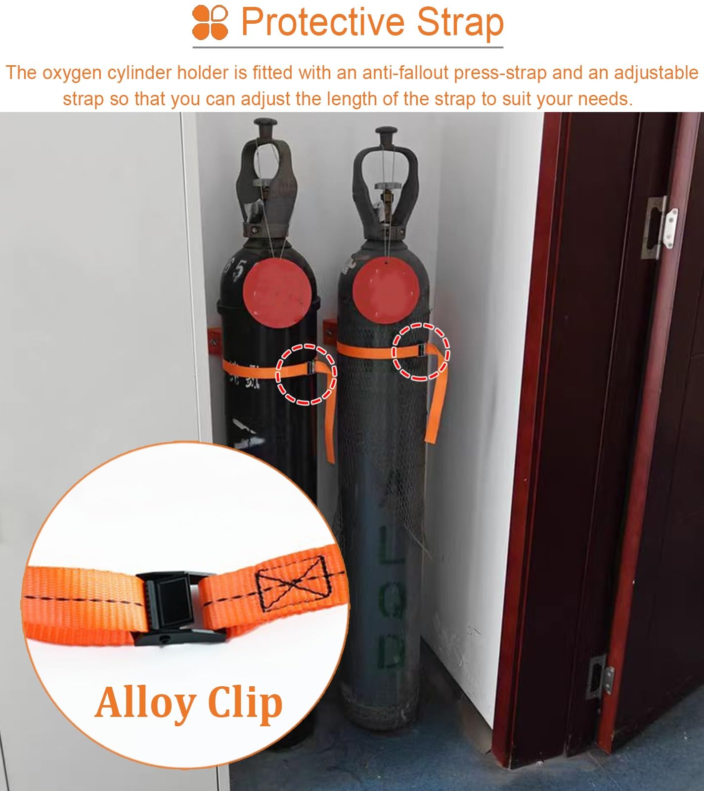 Soporte para Botella de Oxígeno 2 Piezas Equipo Organizador de Cilindros de Propano Ajustable, Dispositivo Portátil para Tanque de Gas de Almacenamiento de Oxígeno, Hospital Soporte para Botella de CO