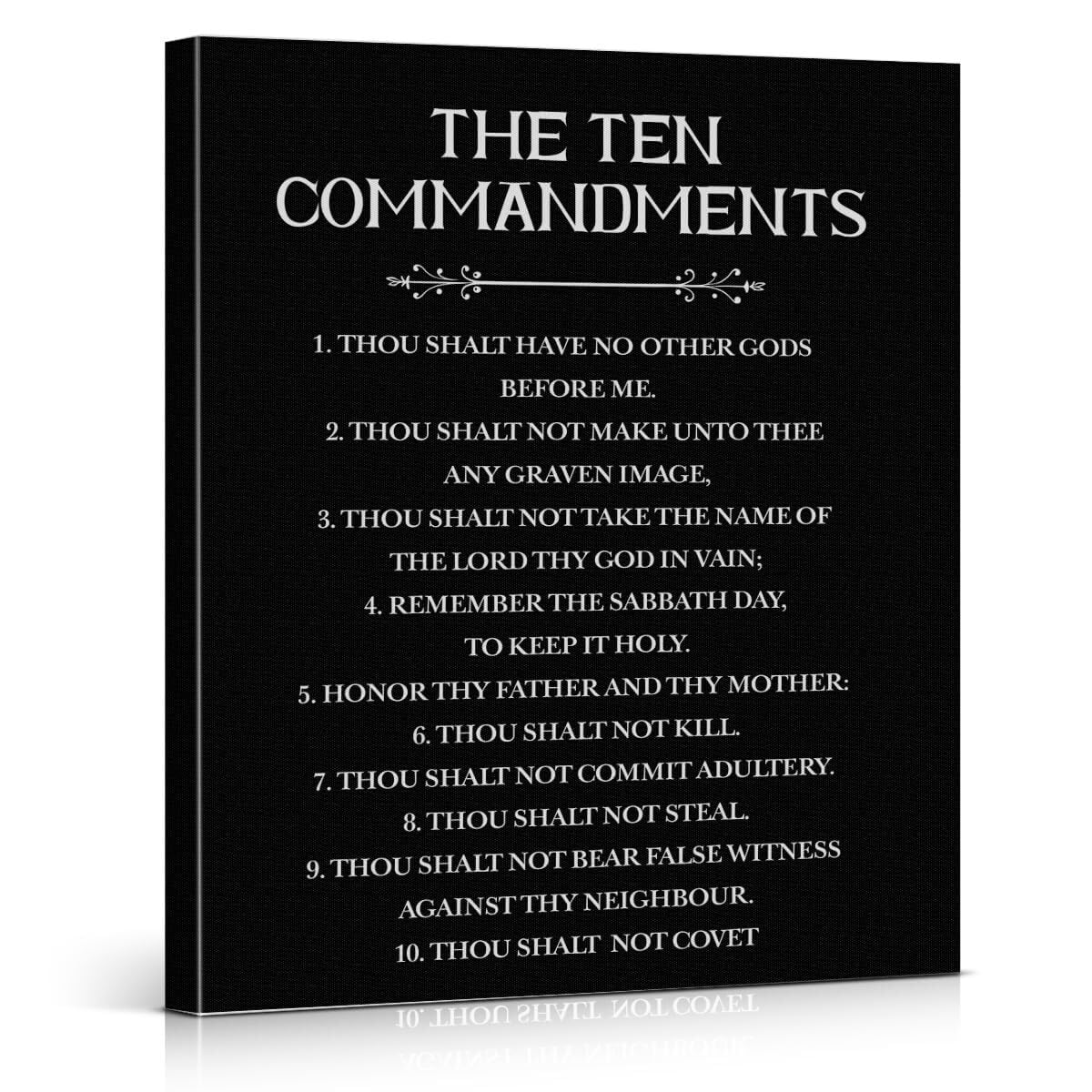 SSOPTMCB 10 Commandments Wall-Art - Framed Scripture Print of the Divine Law in Antique Style, Religious Art for Study, Library or Church Office(Framed,12x18inch(30x45cm))
