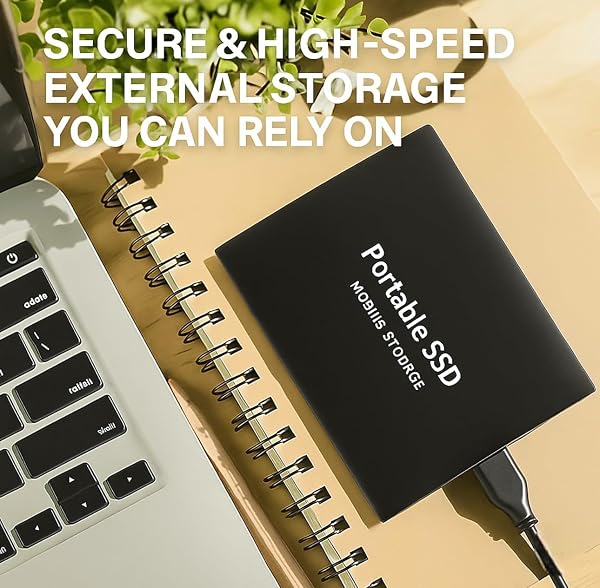 5TB External SSD Portable USB Storage Drive, Plug & Play Solid State Drive for PC, Mac, Laptop and Gaming Console, Compact Backup Storage - 4