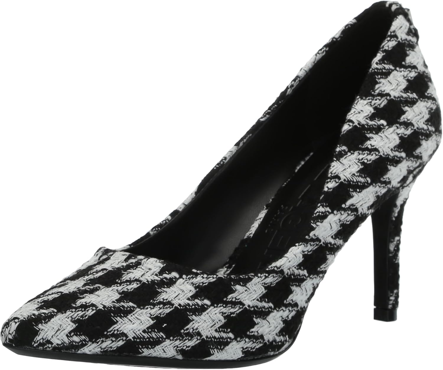KARL LAGERFELD Women's Royale Tweed Pointed Toe Dress Pump, Black/White, 9
