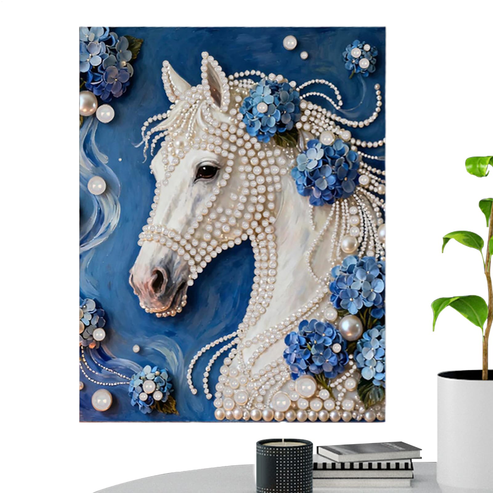 Points de perles 3D cheval pour sublimer la déco murale de votre entrée - 8