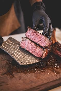 Cuso Cuts 7.5 Inch Damascus Steel Kitchen Cleaver | Damascus Kitchen Knife Ultra Sharp Chef Knives with Ergonomic Handle for Cooking | Professional Damascus Meat Cutting Knife