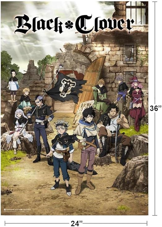 amazon com pyramid america black clover one sheet anime cool wall decor art print poster 24x36 posters prints