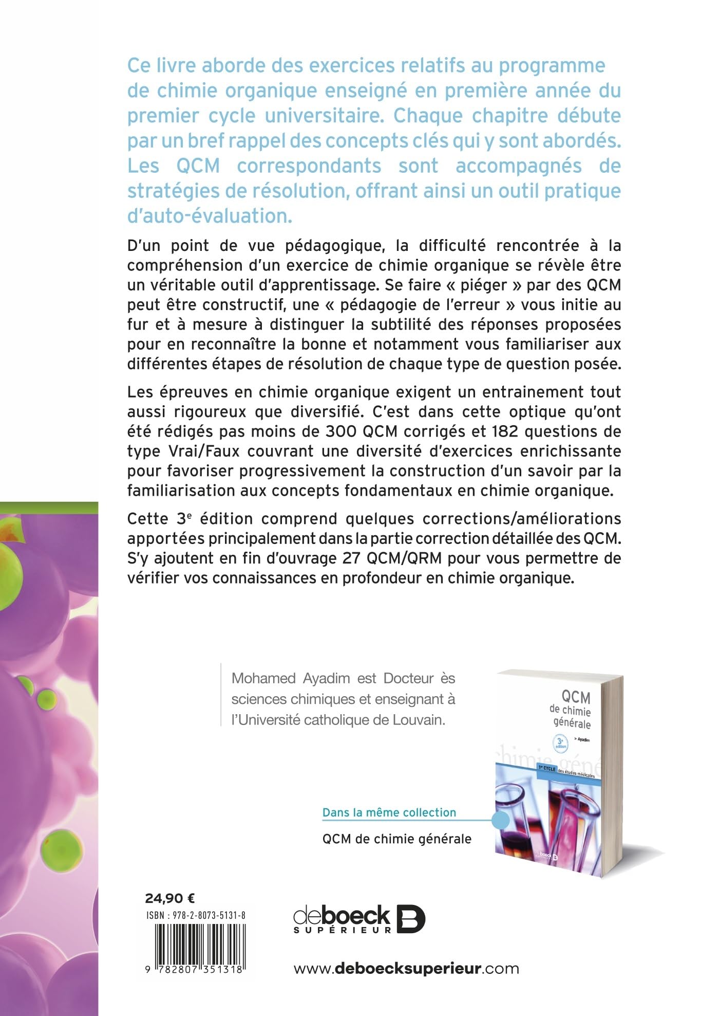 QCM de chimie organique: 1er cycle des études médicales