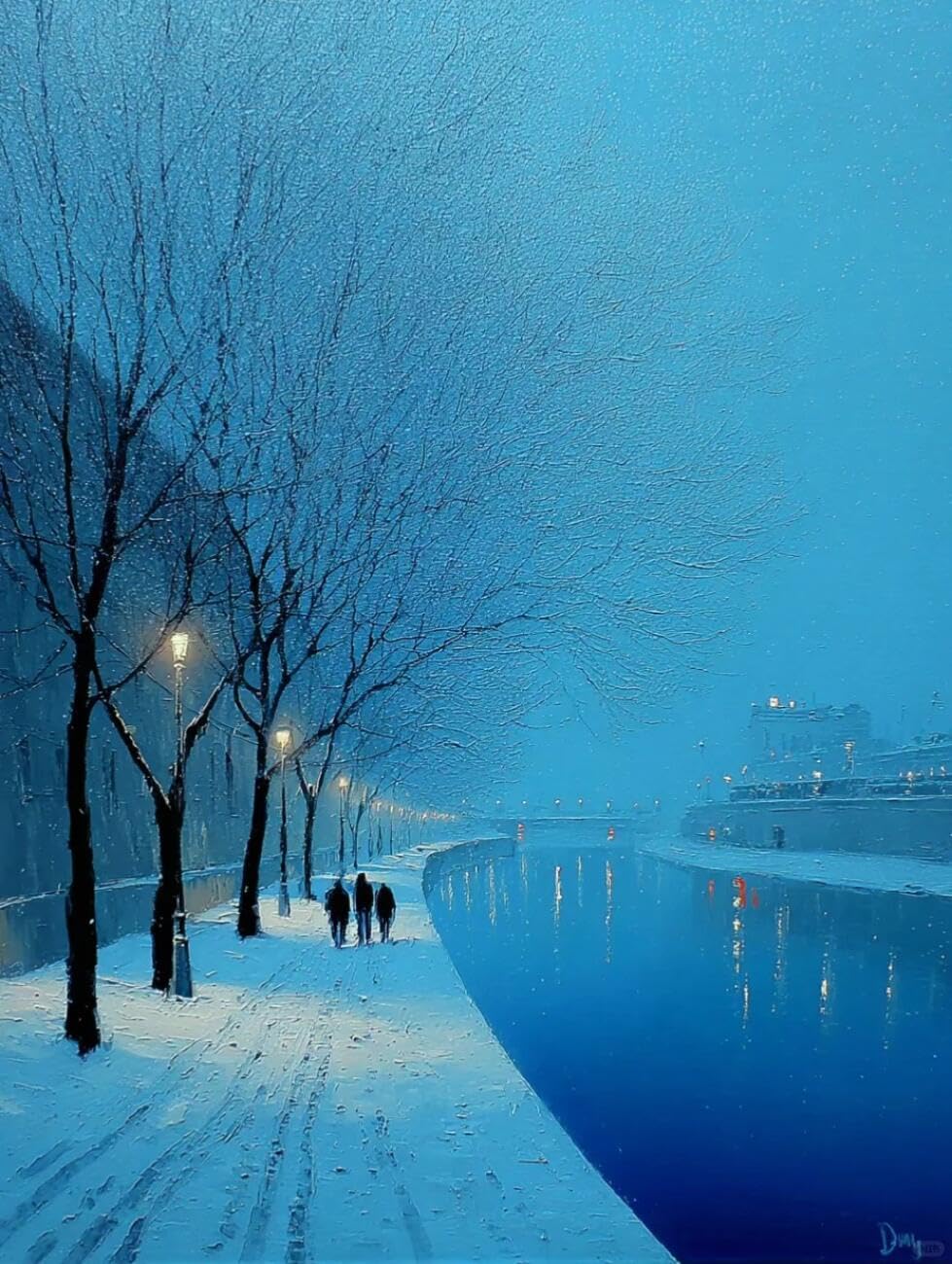 Henypt Cross Stitch Kits for Adults City in the Snow Landscape DIY Needlepoint Set for Beginners The Elderly with Accessories Home Wall Decoration 14CT 40x50cm