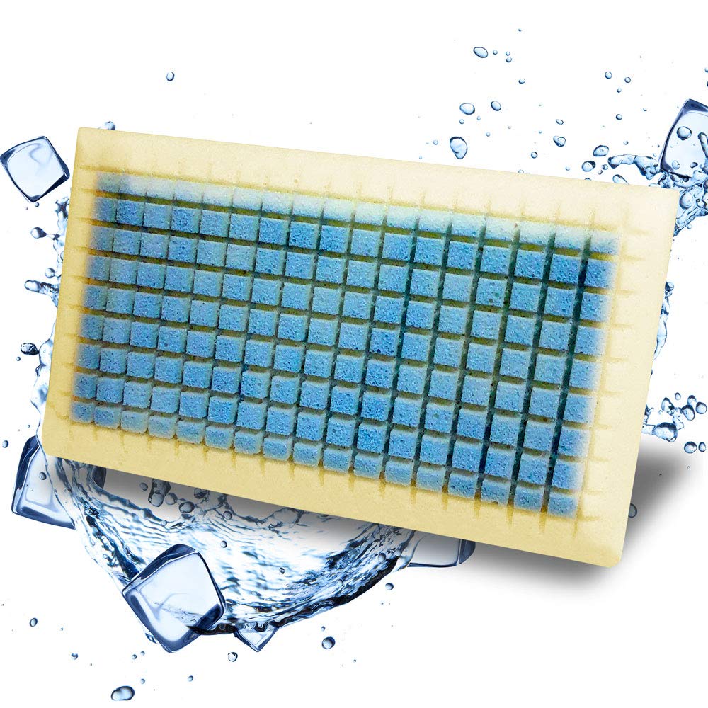 GEEMMA s.r.l. Cuscino memory foam REFRIGERANTE E LAVABILE, modello saponetta, alto 13 cm con tessuto rinfrescante COOLER gel