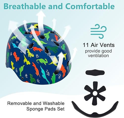 Miniatura 10 de Bienbee - Casco de bicicleta para niños pequeños, cascos de patineta para bicicleta de equilibrio, scooter para niñas de 3 a 5 a 8 años
